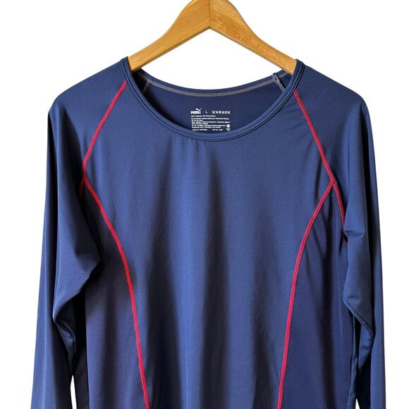 PUMA Men’s Long Sleeve Athletic T-Shirt Blue Size Large Activewear Gym - Picture 3 of 5